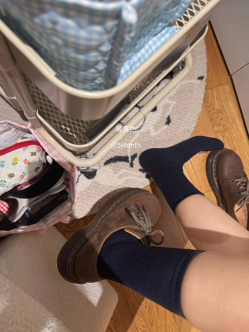 藏青色袜三双装H336