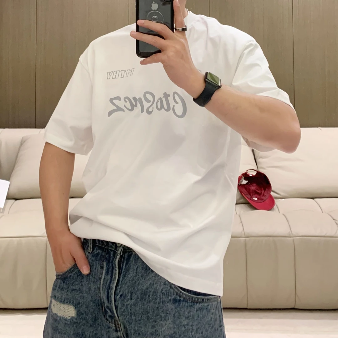 【JYEPRINCE李素景】夏季凉感复古字母印花宽松男短袖轻奢时尚半袖