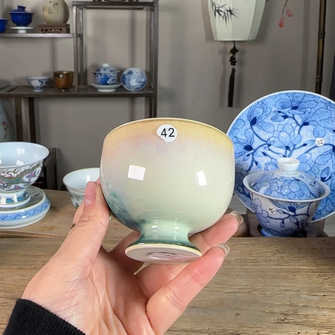 杯景德镇陶瓷柴烧多人