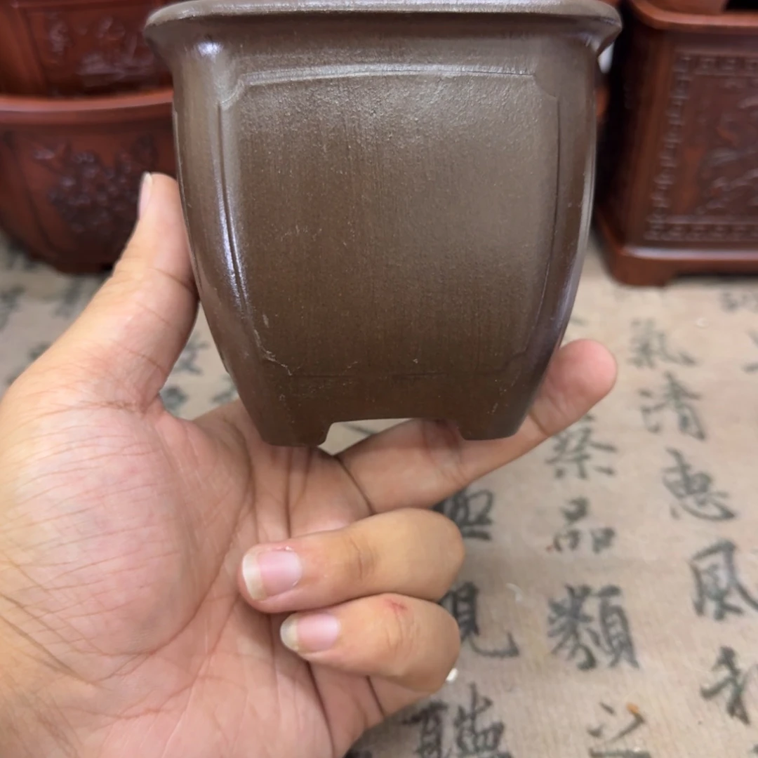 紫砂花盆8.5x8.5内经紫砂花盆