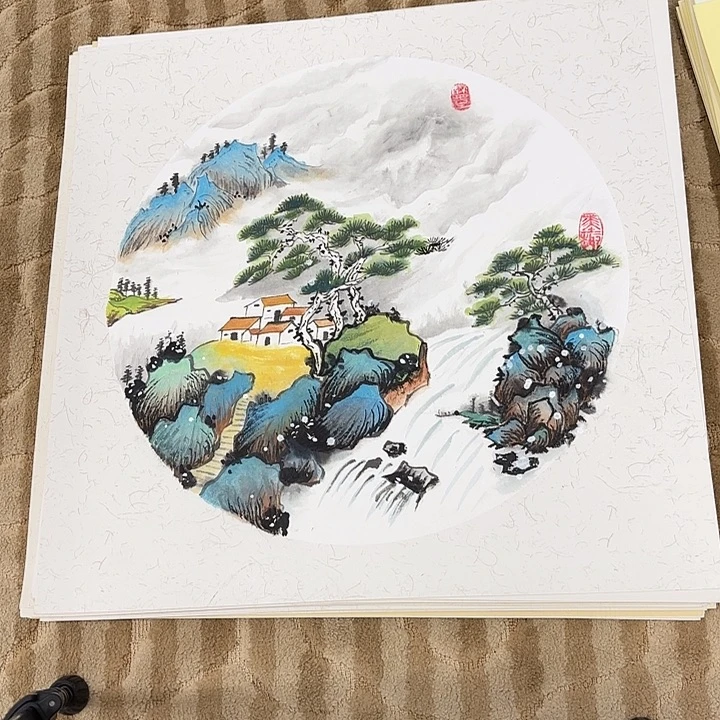 国画花鸟等图案和50.50