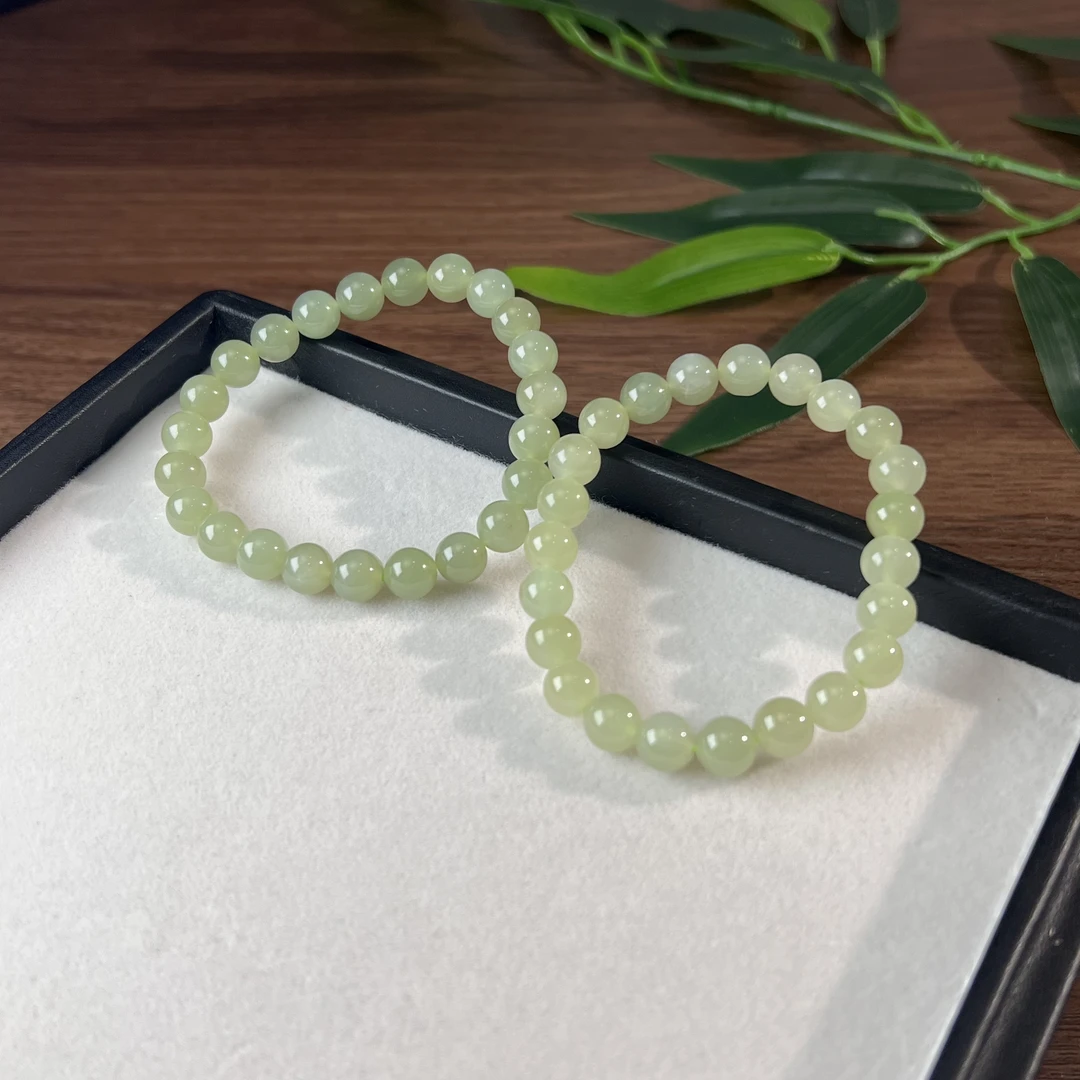 【睿泽鉴宝】和田玉手串多样性发一有瑕 8mm V2922