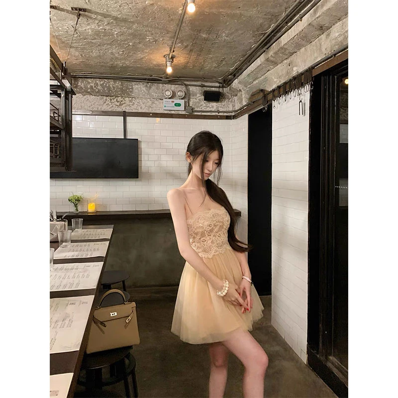【柔粉亭亭】温柔优雅气质连衣裙子女高级吊带裙