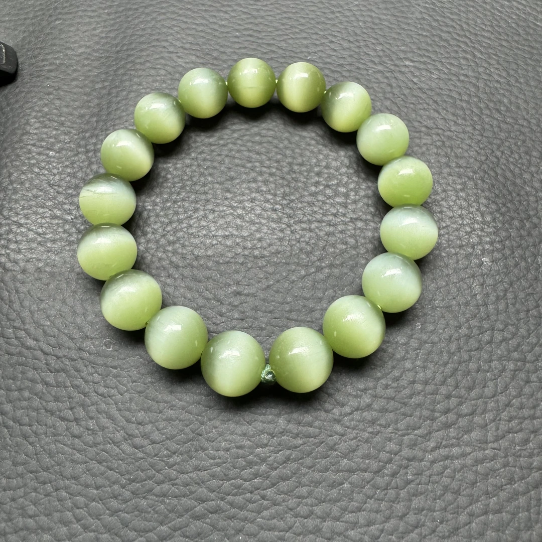 精品碧玉猫眼手串颗颗活猫 单圈男女同款 12mm