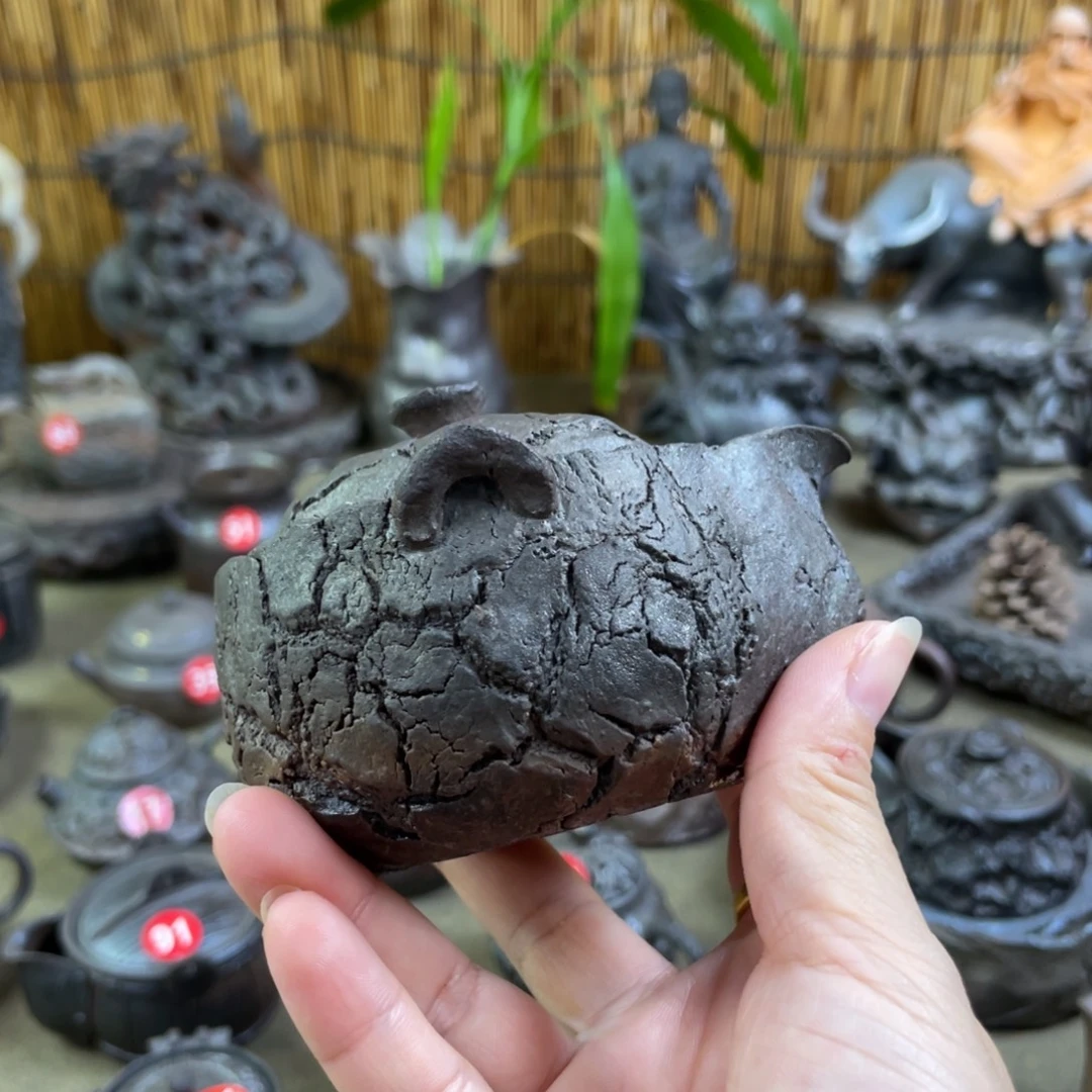 福利宝瓶全手捏柴烧茶器