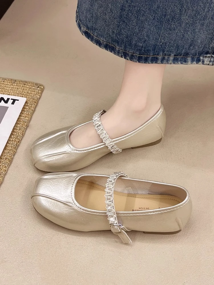 平底芭蕾风单鞋女2025新款夏季气质豆豆鞋配裙子法式晚晚玛丽珍鞋