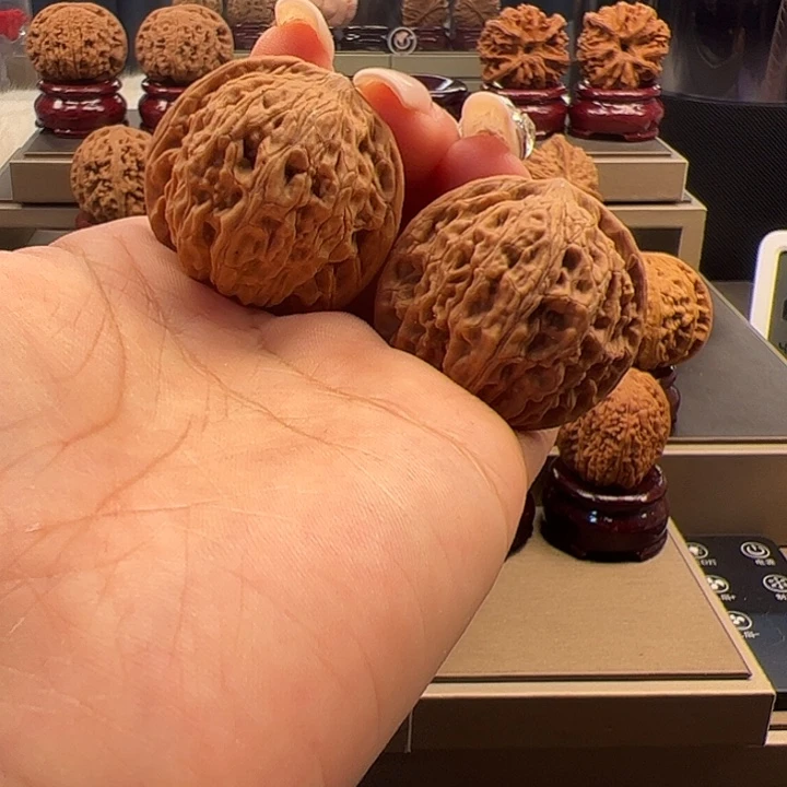 文玩核桃把件磨盘 s-004