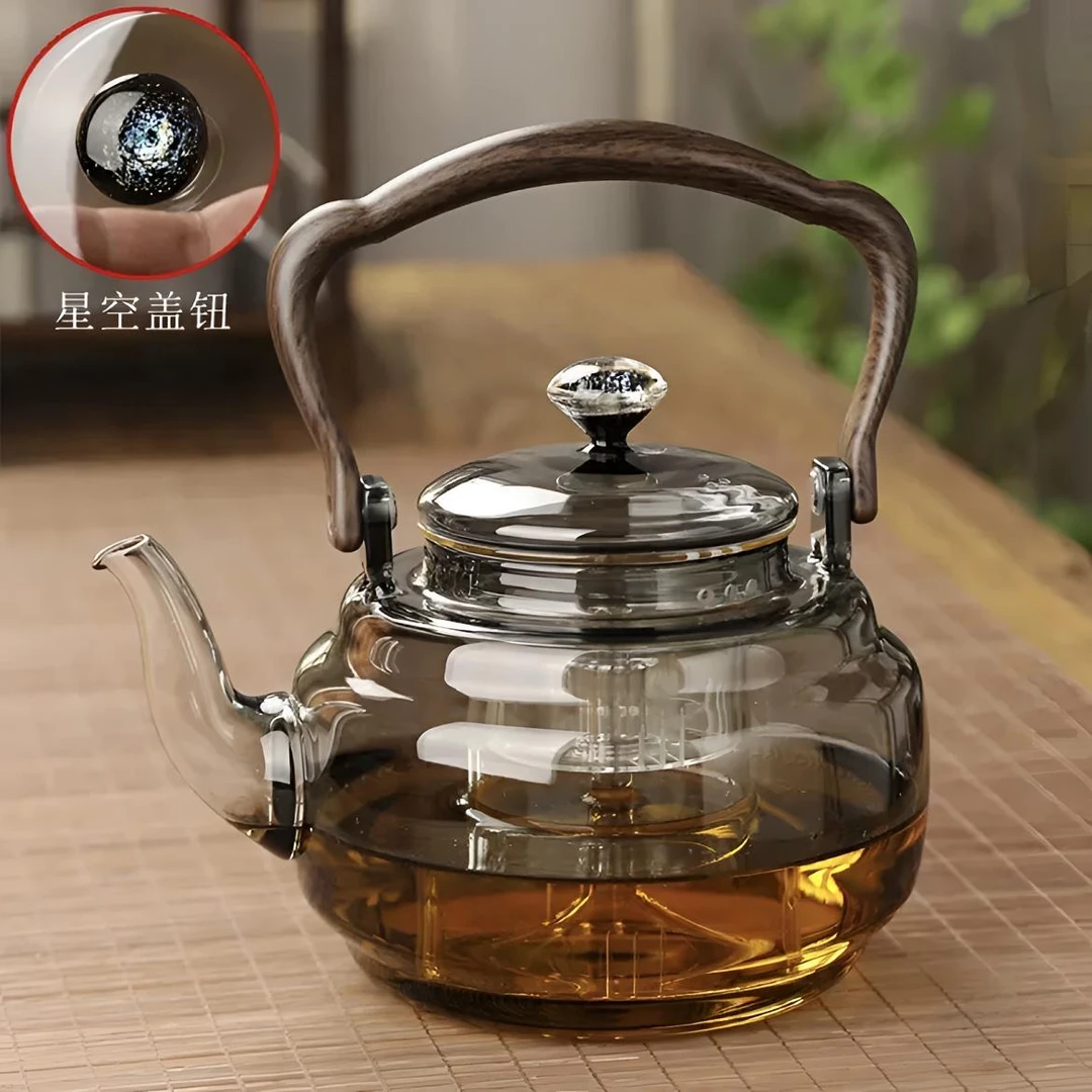 星韵壶耐高温玻璃茶具大容量蒸煮两用茶壶加厚提梁壶过滤家用茶具