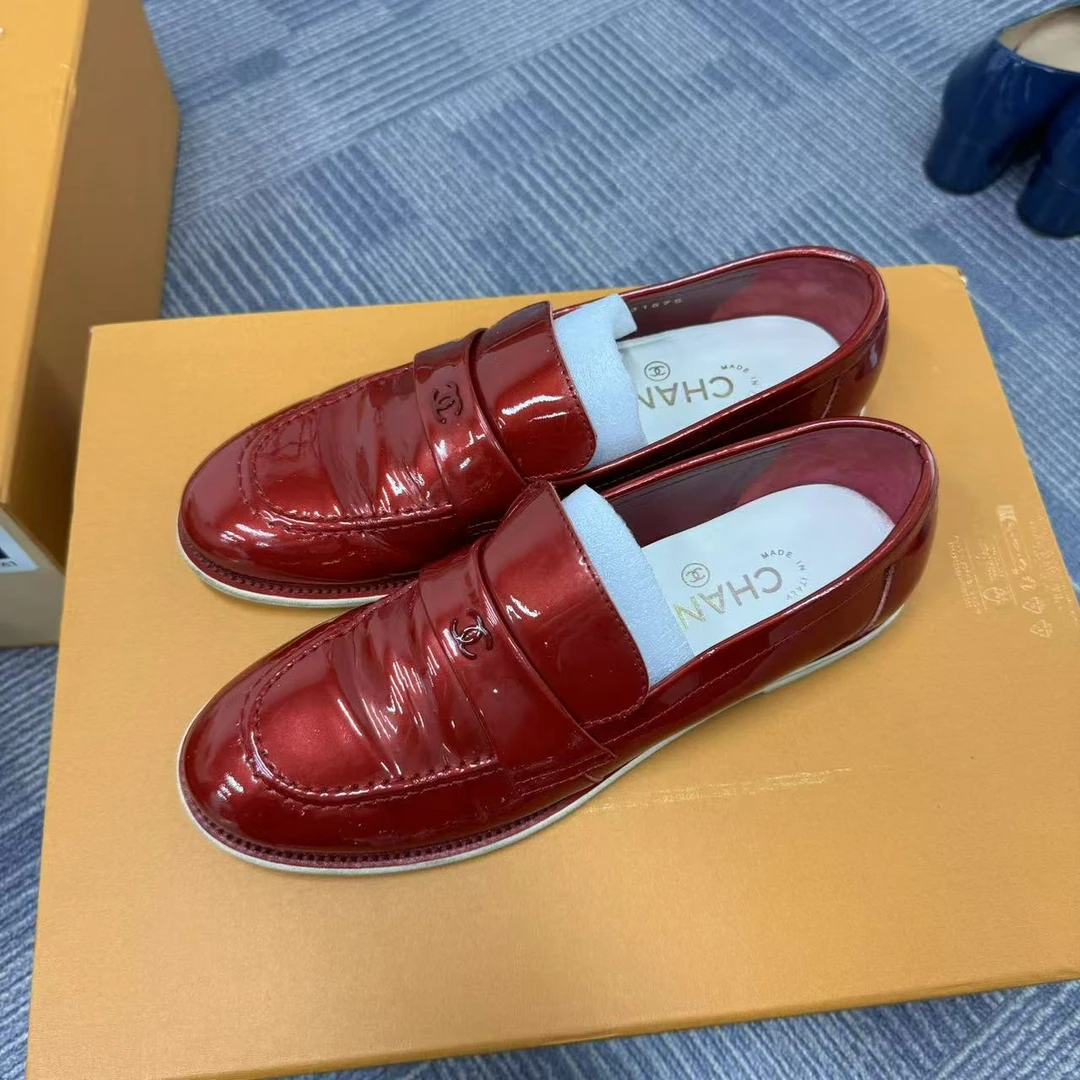 99新 Chanel/香奈儿 有奢友得严选丨香奈儿红色皮鞋37.5码00751