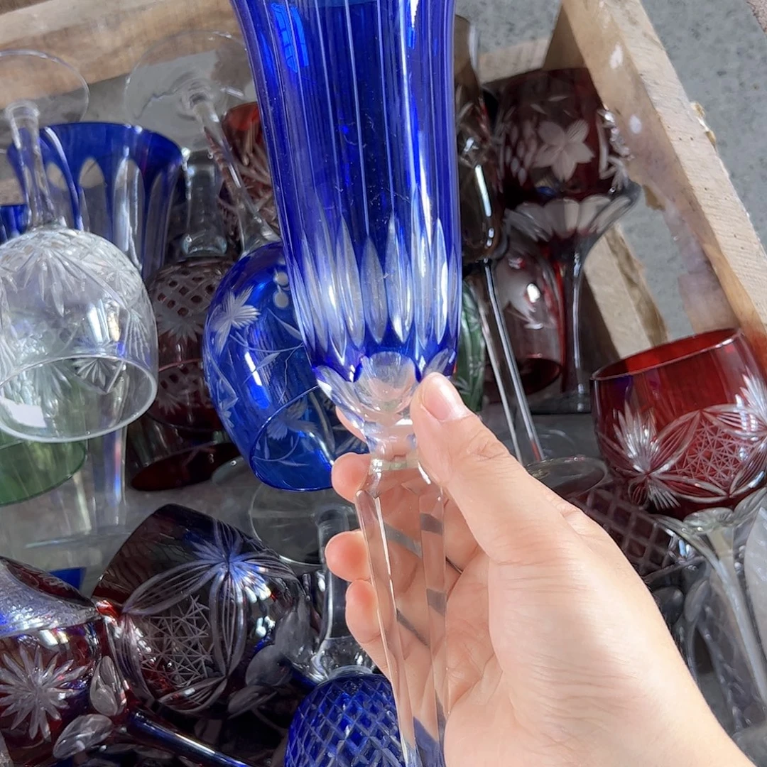 水晶玻璃高脚款微瑕一个