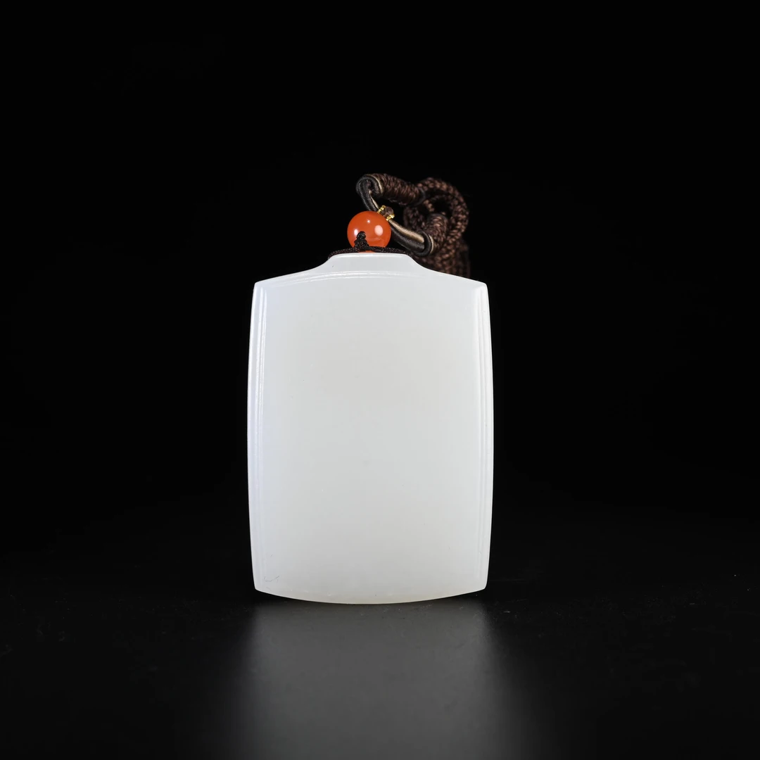 LOT8810和田玉平安无事牌挂件/保利