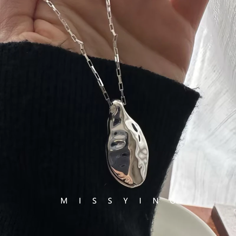 吊坠925银 应小姐【几何项链】S925纯银韩版小众设计感可打开项链