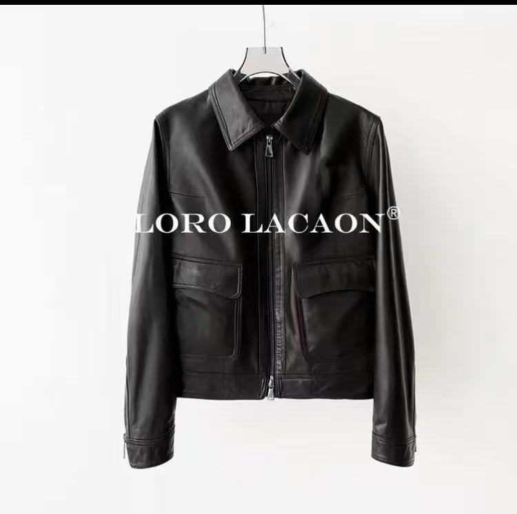 海宁真皮皮衣女翻领春秋显瘦免烫休闲时尚女士皮夹克韩版LFR