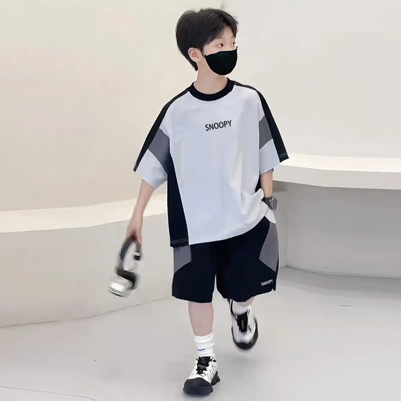 史努比夏季中性休闲风运动套装童装夏装洋气运动