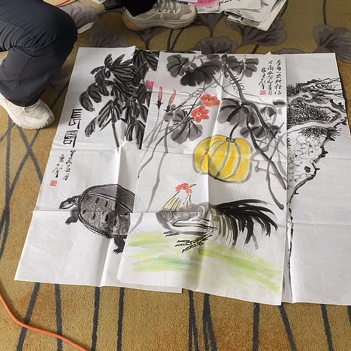 生***。国画50/100老师手绘