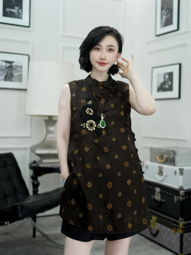 Betty Bairn【传承/叶上初阳】老料香云纱桑蚕丝上衣25B-BW10506