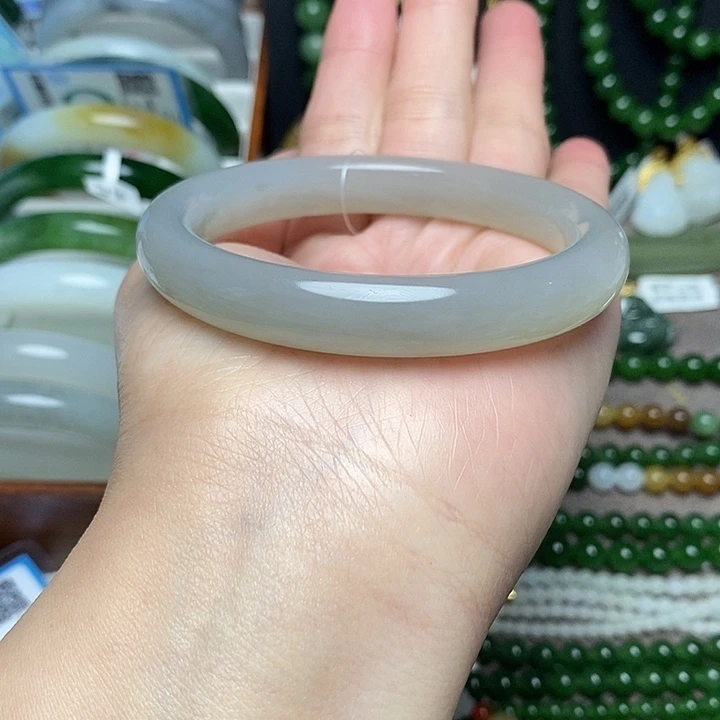 和田玉未镶嵌手镯58加