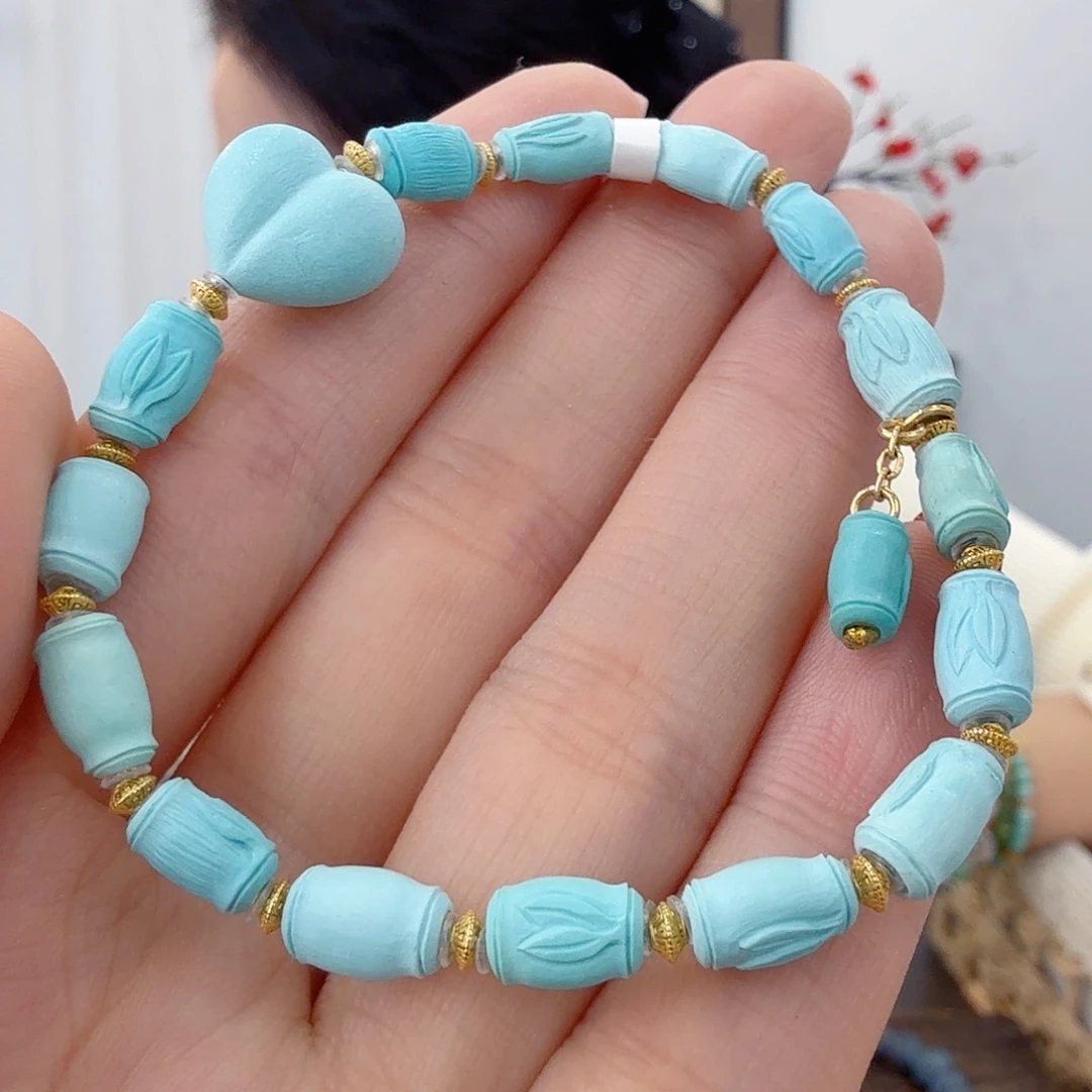 绿松石18K金镶嵌珠宝奇石