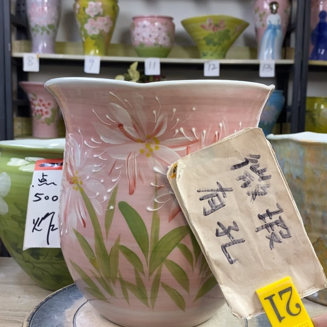景德镇手工手绘陶瓷花盆