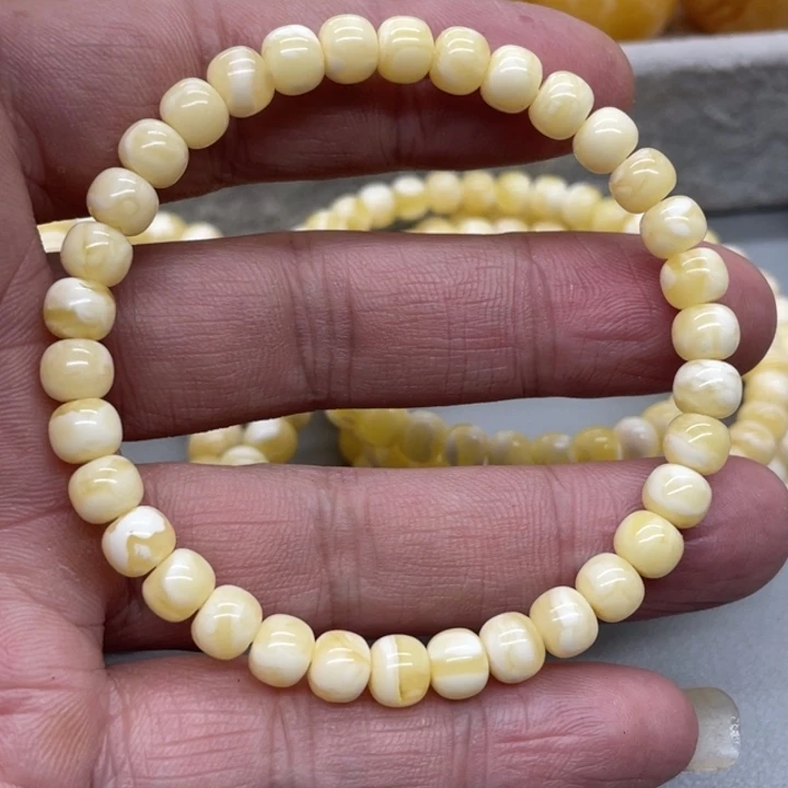 琥珀未镶嵌裸石手串