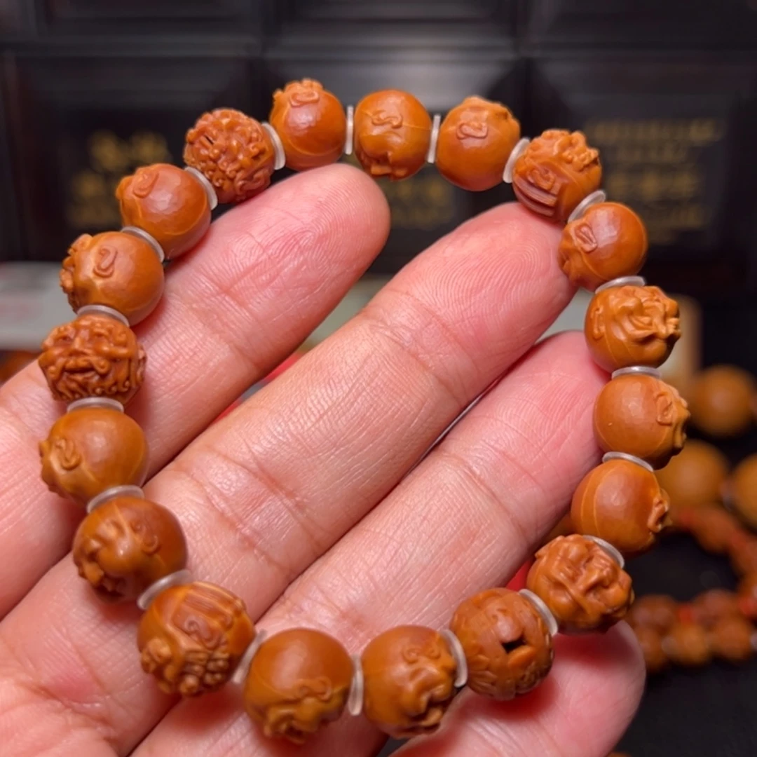 完***铝橄榄核手串十八罗汉
