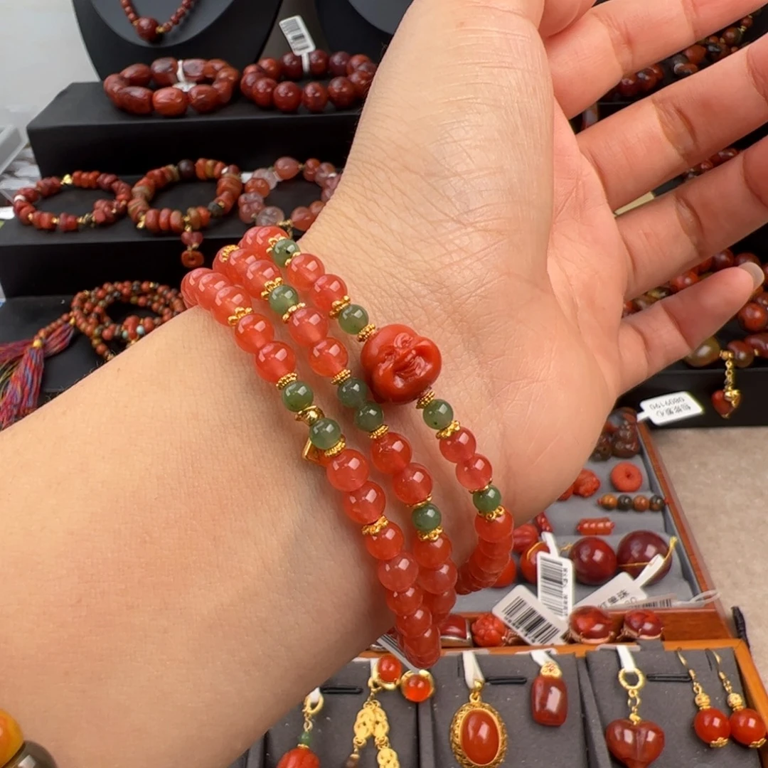 南红玛瑙未镶嵌（冰红长链5+）