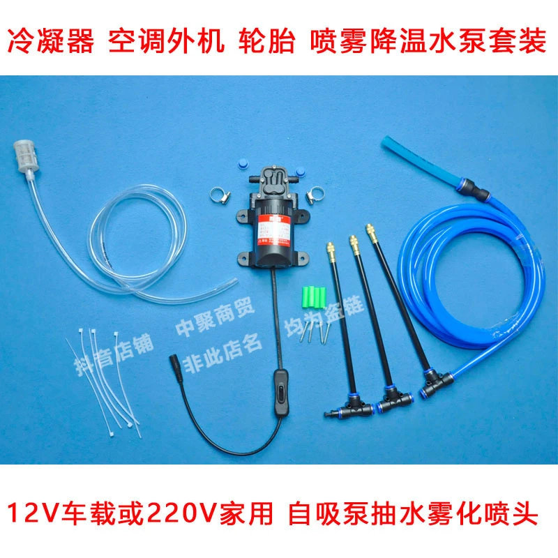 12V汽车冷凝器中冷雾化降温散热刹车水箱空调外机喷雾货车淋水泵