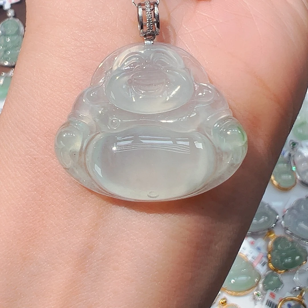 吊坠(不含链)18K金镶嵌翡翠佛公
