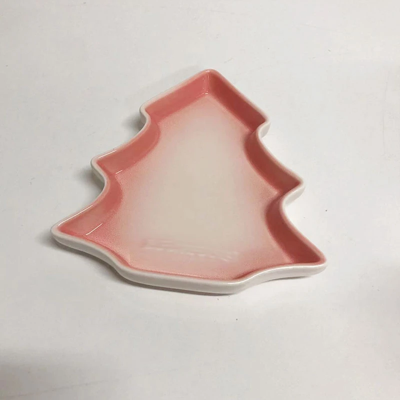 【19cm】摩瑟DP【KC圣诞树盘子贝壳粉】YCDF花瓶摆件玻璃陶瓷
