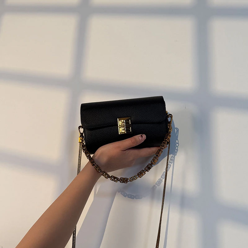 春季新款链条小方包精致女士单肩包时尚斜挎包小众小包包简约女包