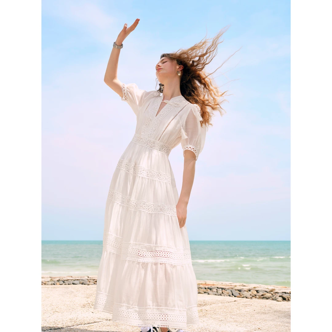 MISSCOCOON可可尼莱赛尔连衣裙女2025夏季新款波西米亚度假裙子