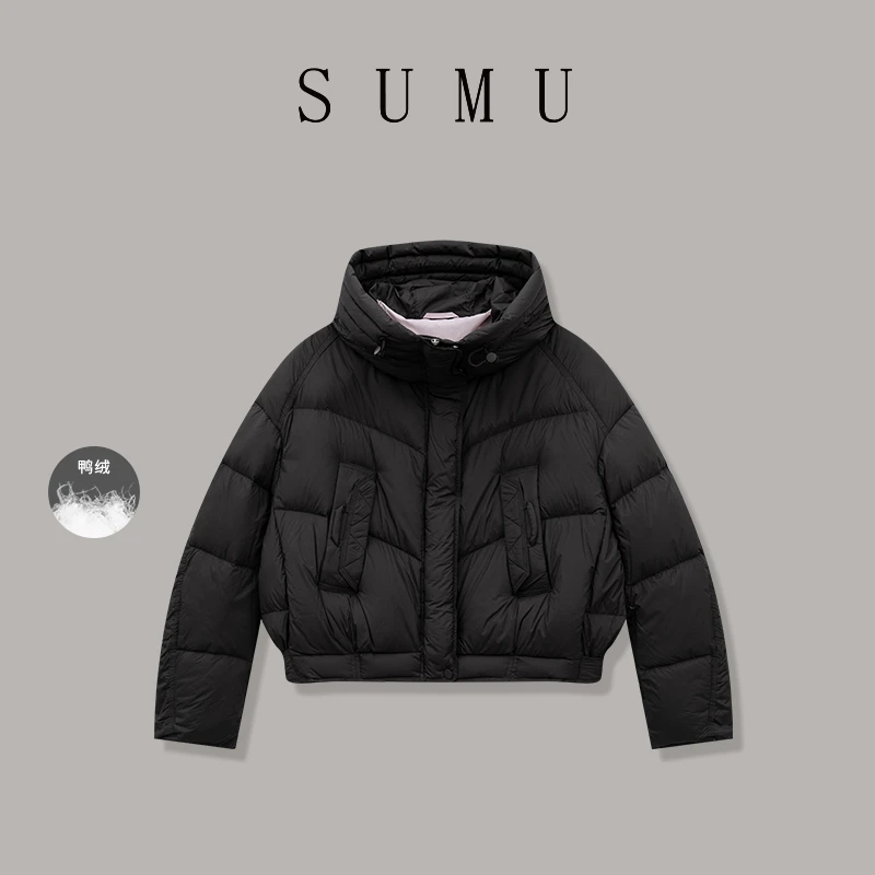 宿慕SUMU 女款纯色羽绒服12-30冬季2024新款时尚百搭羽绒服H90001