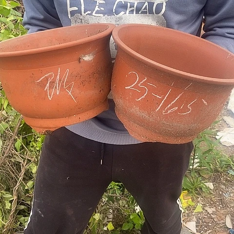 中国宜兴紫砂花盆，