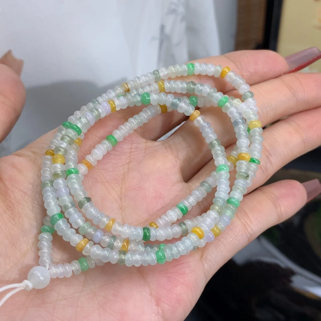 翡翠手链未镶嵌卡3.7多宝算盘项链