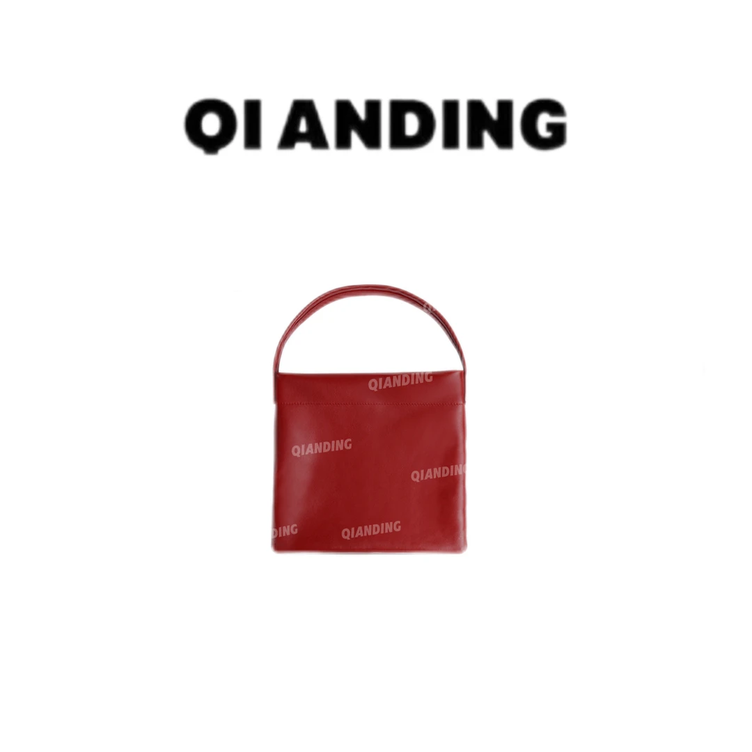 【QIANDING】真皮软糯手拎小方包25113