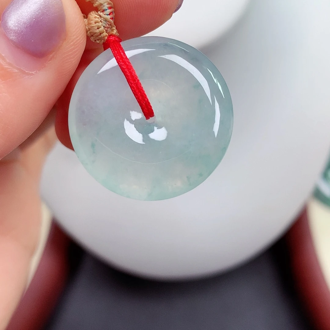 翡翠未镶嵌颈饰平安扣 25.3-5.8mm