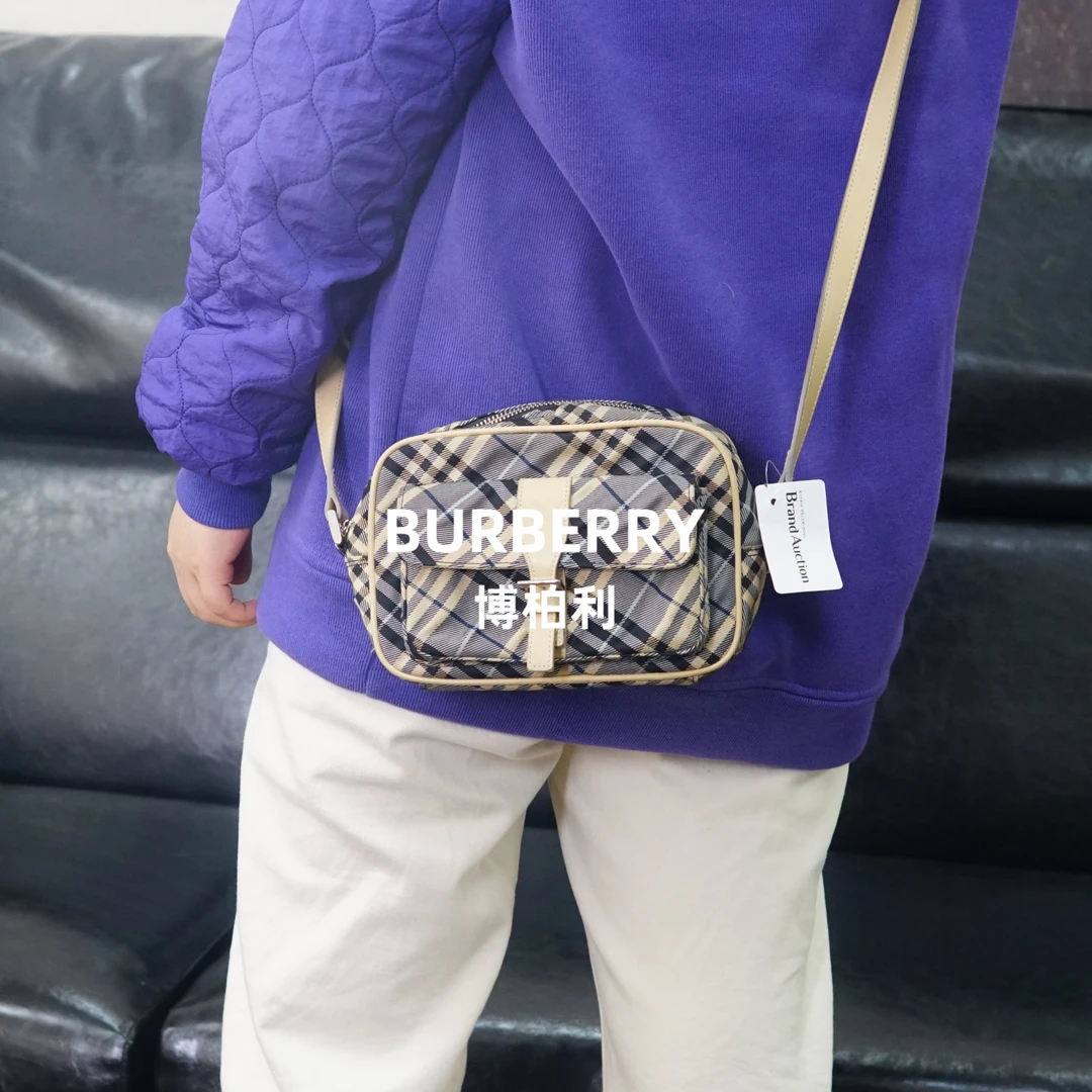 95新 BURBERRY/博柏利 巴宝莉/格纹斜挎包/FYJJ02711036/1036