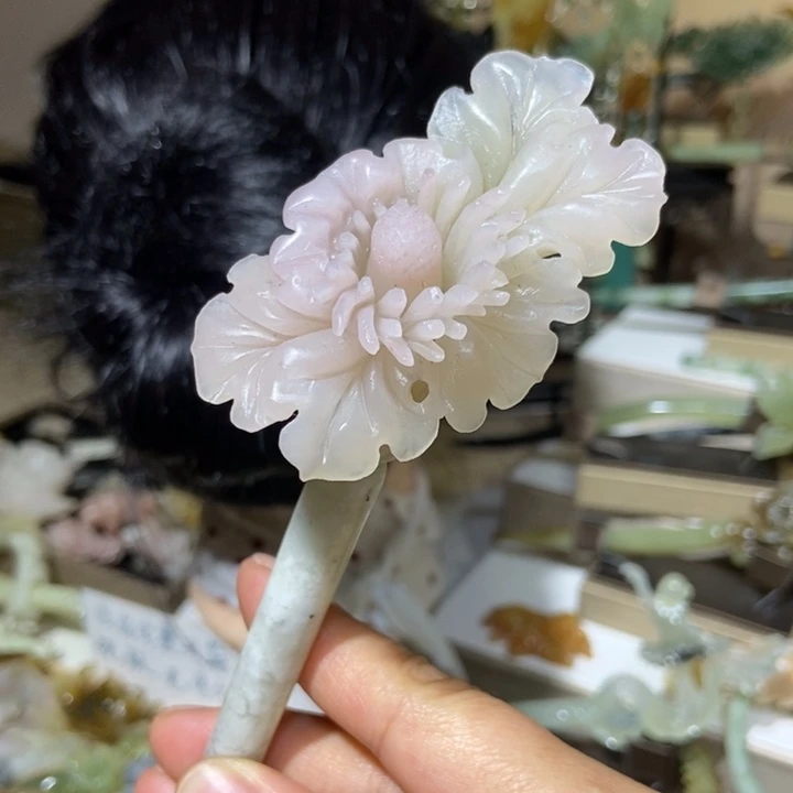 蛇纹石玉未镶嵌发饰