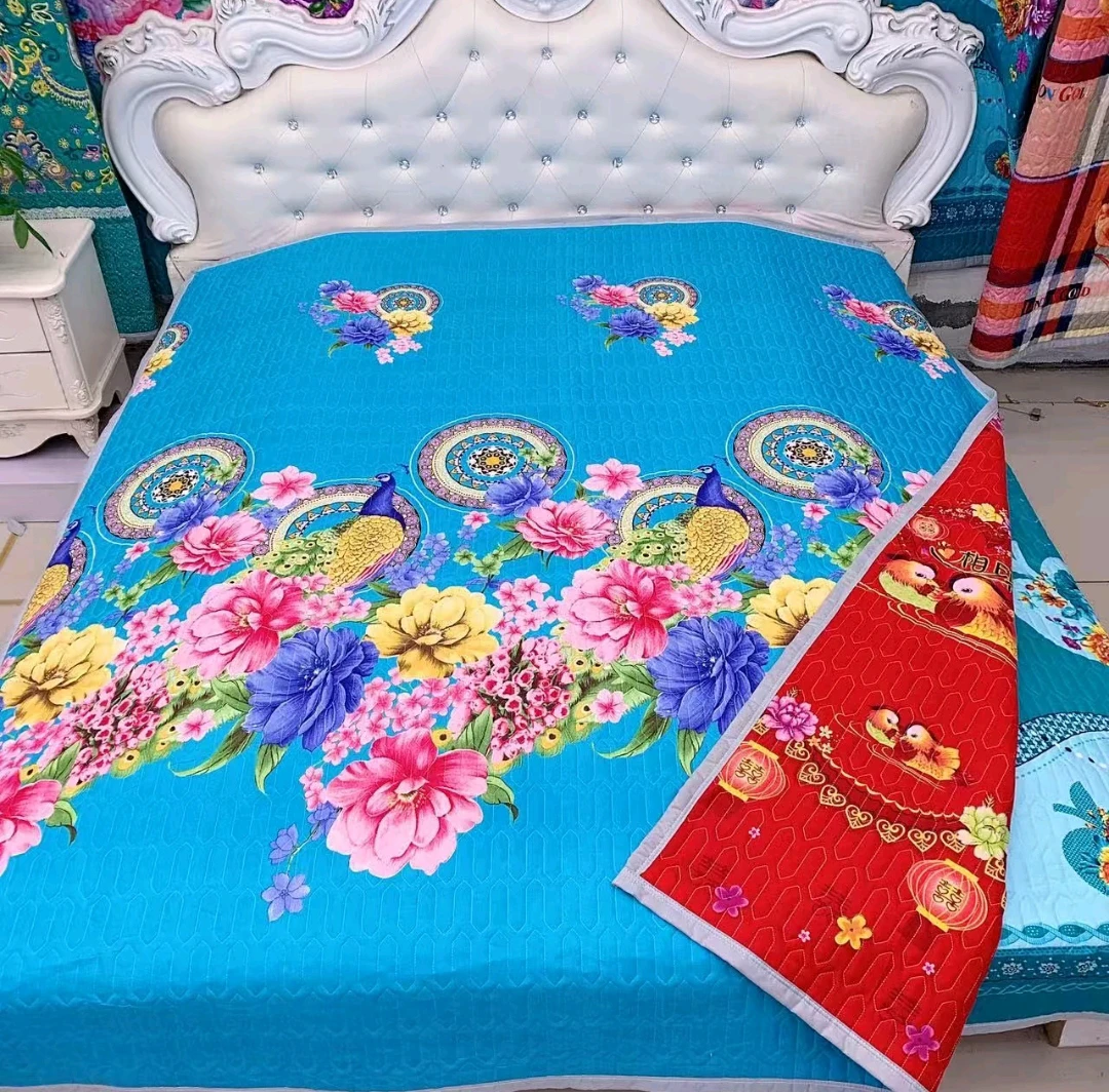 孔雀 双面床盖 2米✖️2.3米 夹棉加厚