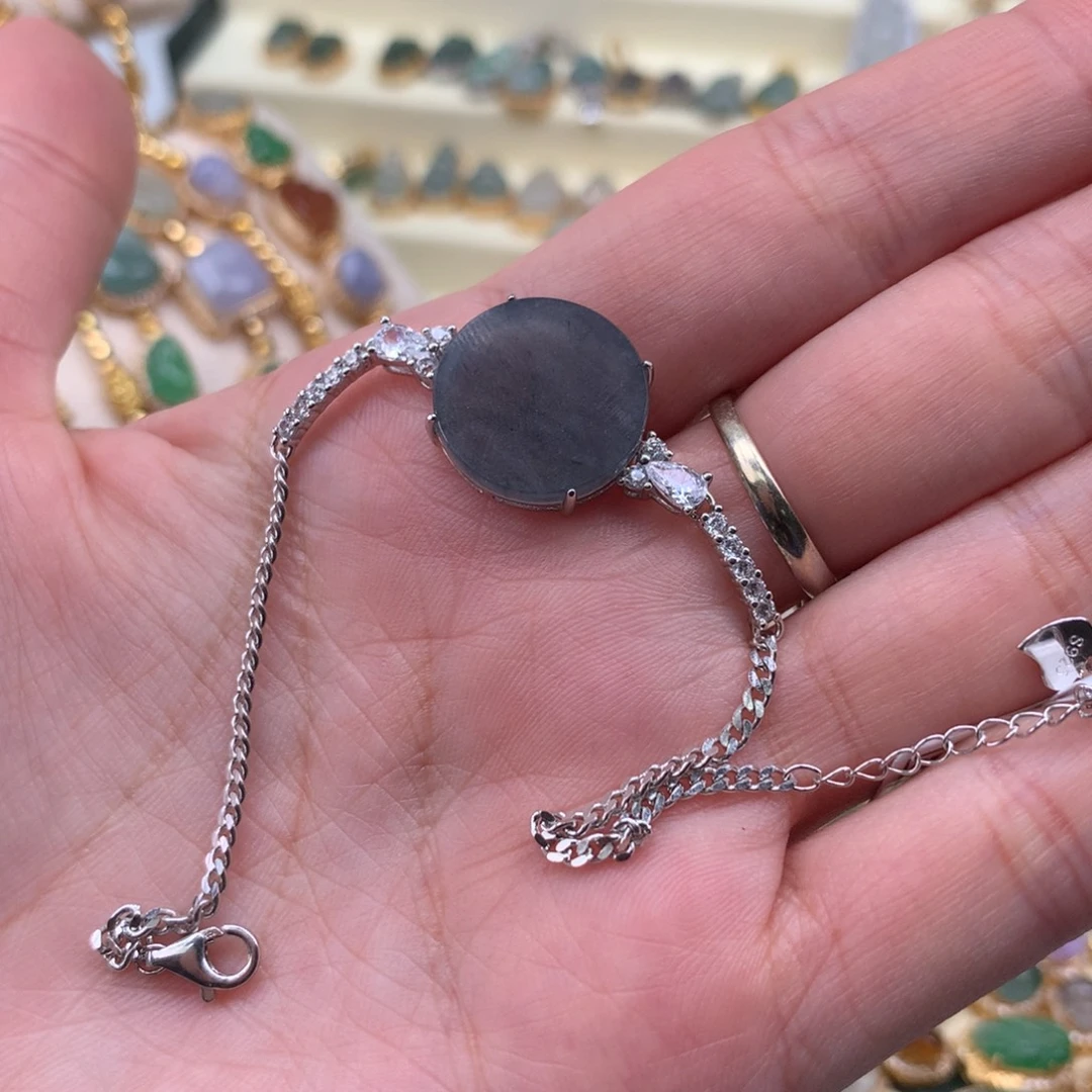 翡翠银S925镶嵌颈饰手链