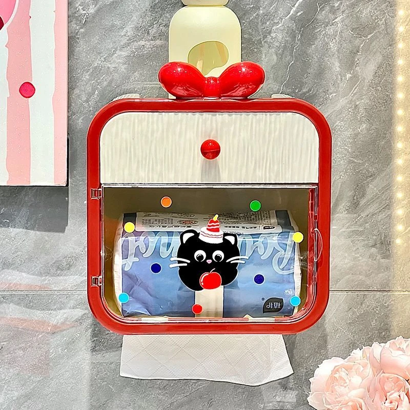 抽纸盒家用壁挂式卫生间厕所纸巾收纳盒厕纸盒高颜值卷纸置物架z