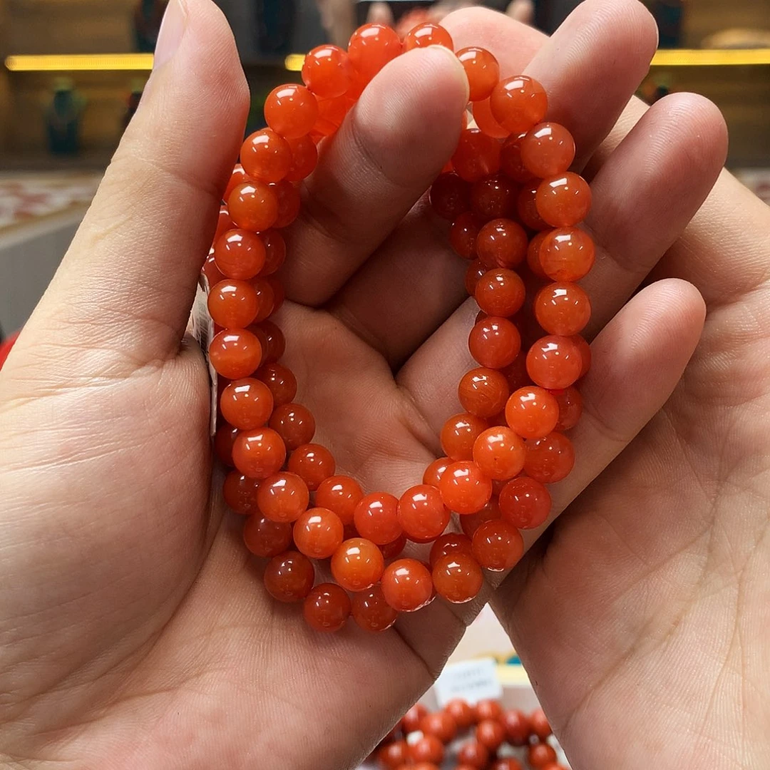 【闪购商品】南红玛瑙L保山圆珠多圈7mm未镶嵌