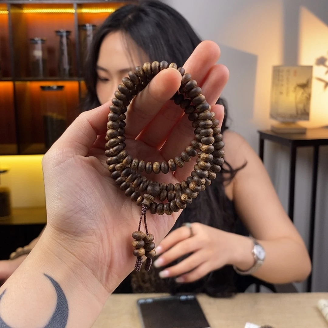 手串沉香e**m海南奇楠老白棋算盘珠多圈高货 多样性发一
