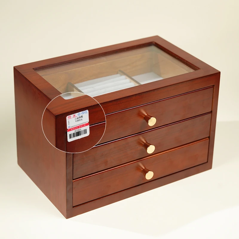 高档木质抽屉式多层大容量首饰收纳盒中国风复古礼物
