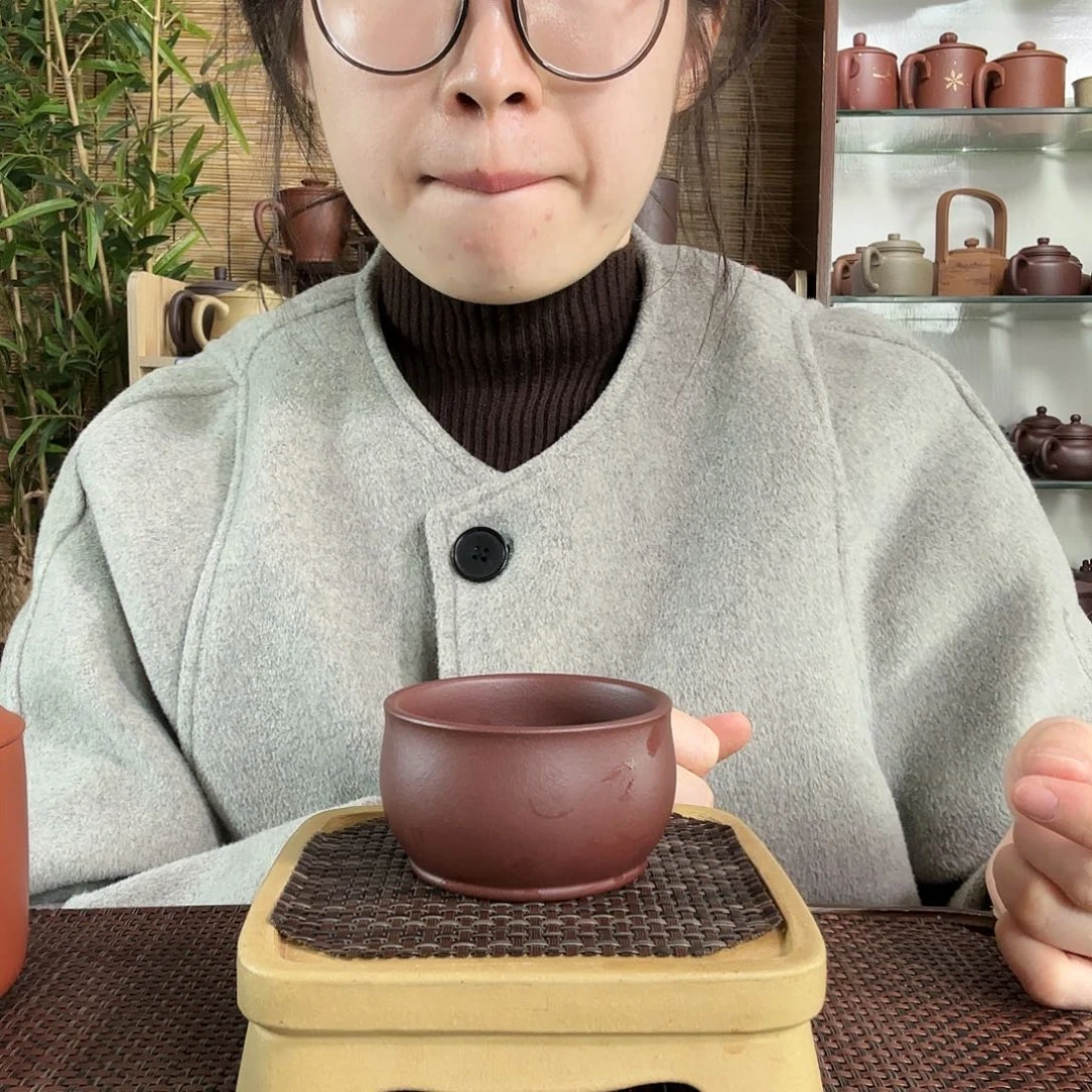 紫砂茶杯深井紫泥玉璧底主人杯100CC左右一个