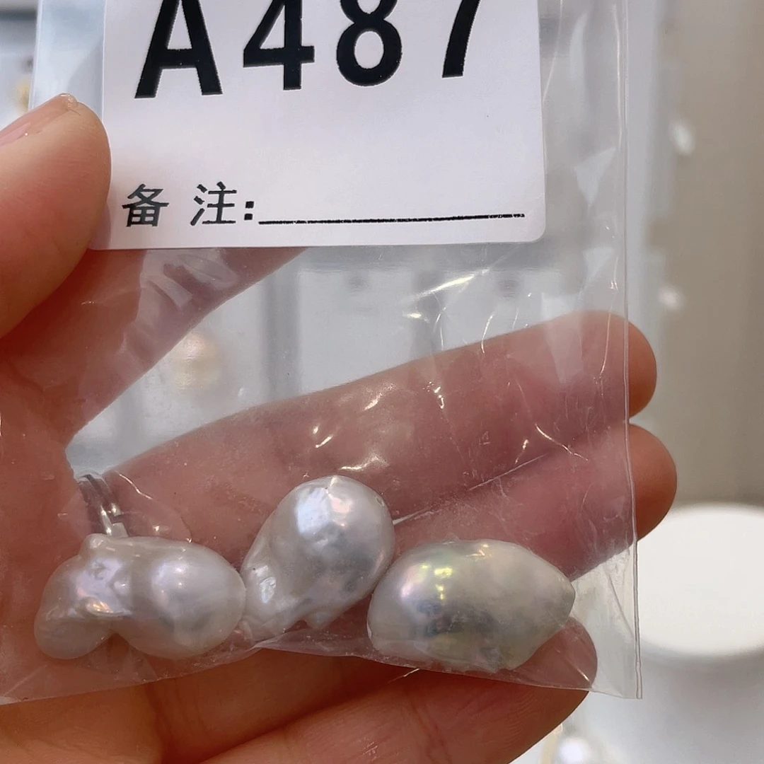 淡水珍珠颈饰银S925镶嵌木*