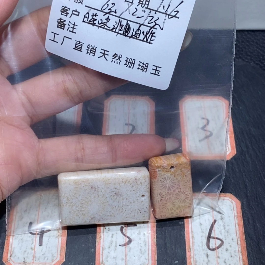 硅化珊瑚（珊瑚玉）吊坠未镶嵌白****条2608
