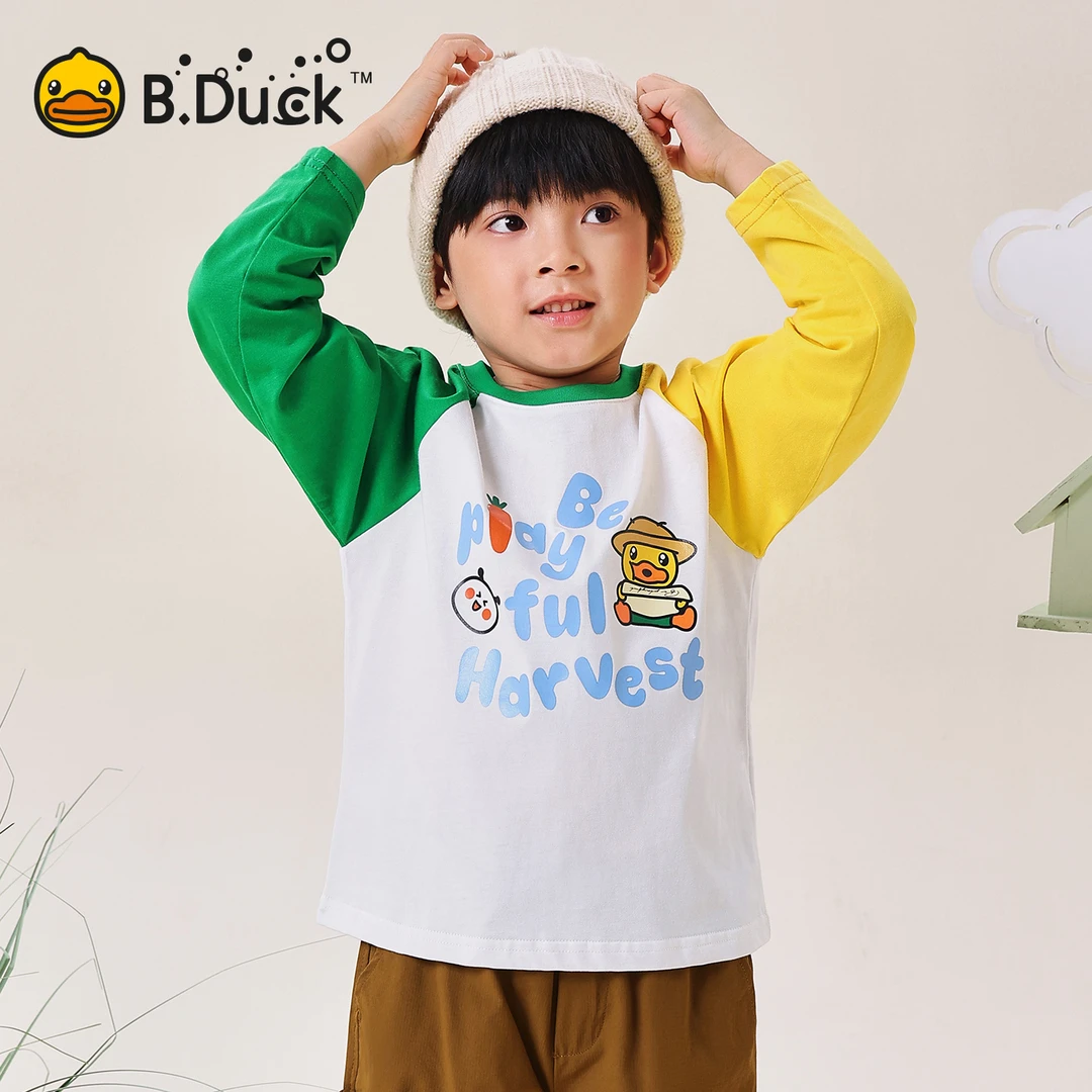 B.Duck小黄鸭儿童卡通春秋季男童长袖T恤卡通休闲装 BF3606001
