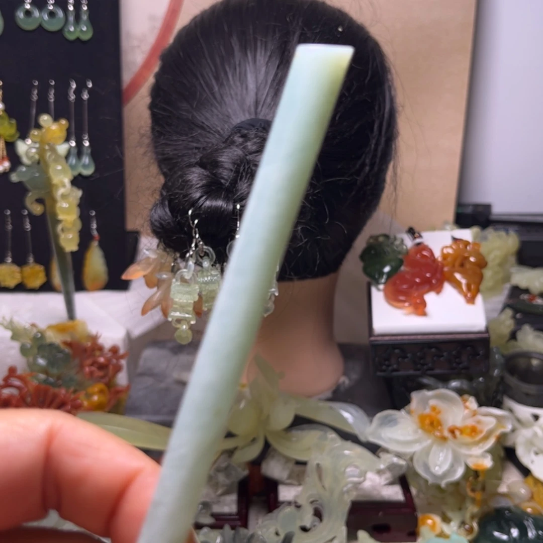 【闪购商品】合金蛇纹石玉发饰