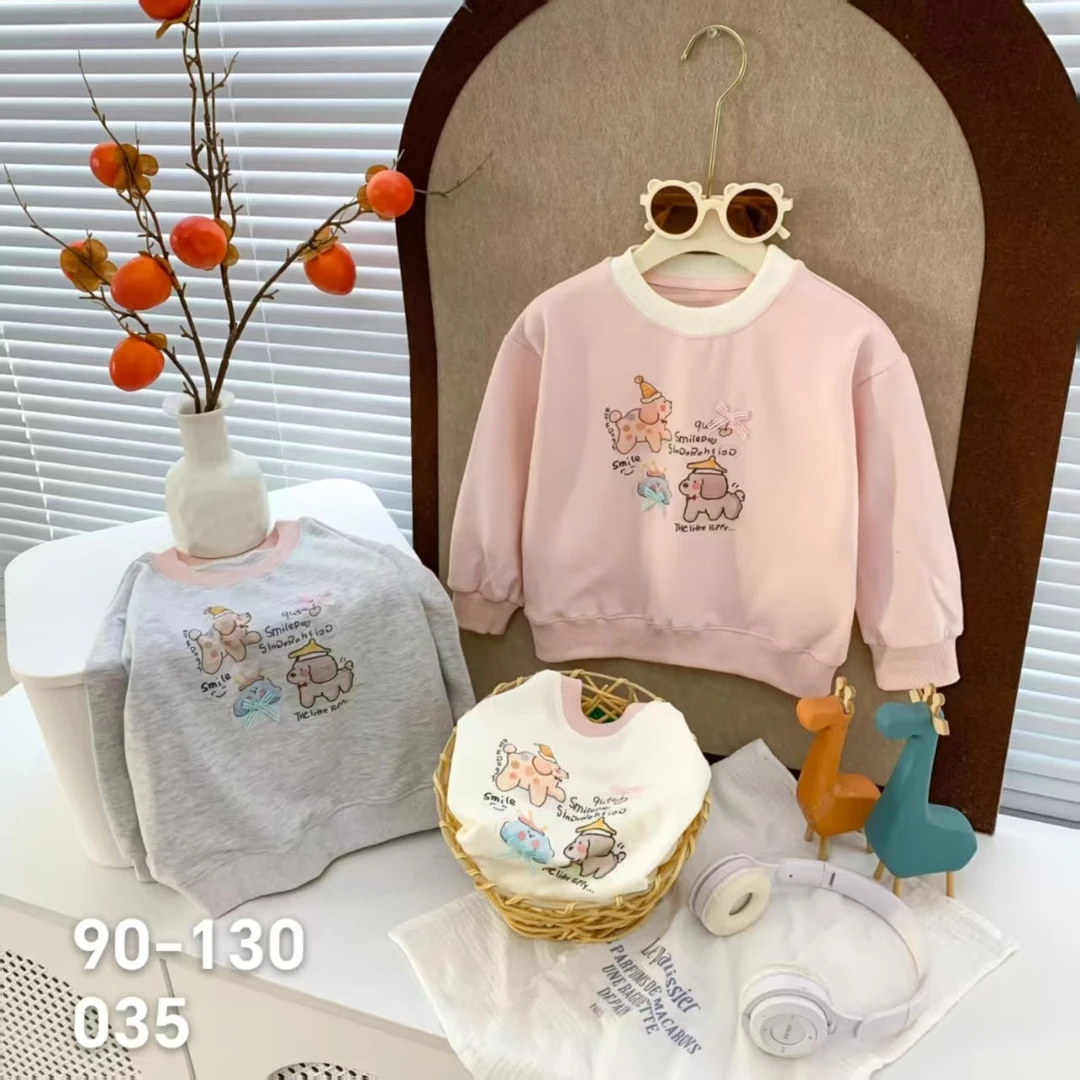 X-035可爱小狗通卫衣（米色）